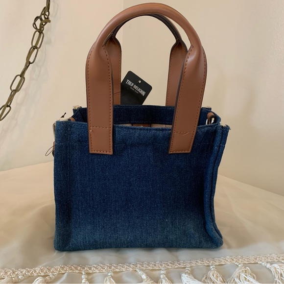 *NWT* True Religion Denim Mini Tote and Crossbody Strap - Picture 5 of 14